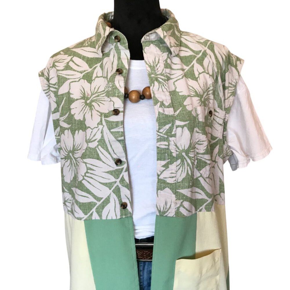 Patchwork Boho Duster, Plus Size Xl: Upcycled Tro… - image 5